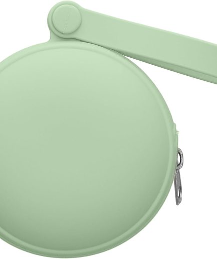 Headphones Pouch Case Compatible with in-Ear Headphones - Silicone 8 x 8 cm - Pastel Green