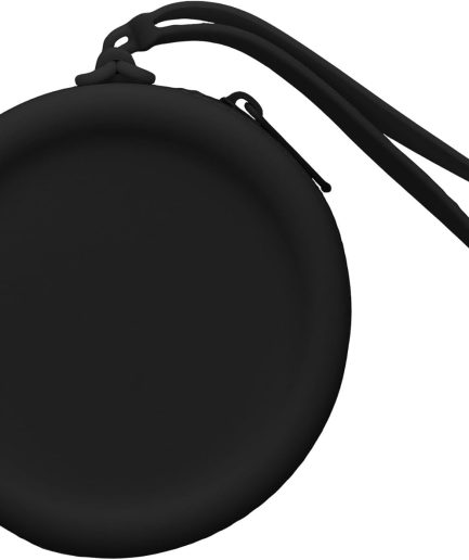 Headphones Pouch Case Compatible with in-Ear Headphones - Silicone 7 x 7 cm - Black