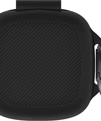 Silicone Case for  Earbuds, Soft Flexible Scratch Resistant Protective Cover with Carabiner (Black)